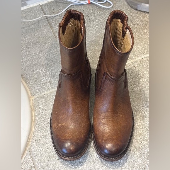 Frye Melissa Scrunch Short Boot Cognac Size 6.5 Retail $368 - Picture 2 of 7